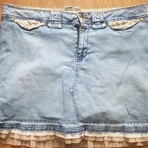 RoMANtic Venezia by Lane Bryant Denim Skort 1X 18